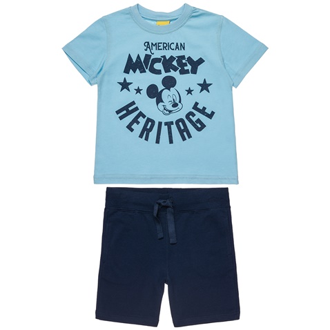 DISNEY-Παιδικό σετ από μπλούζα και βερμούδα Disney MICKEY MOUSE μπλε