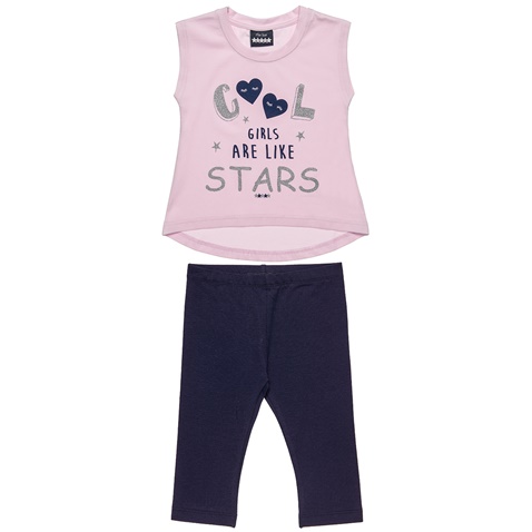 ALOUETTE-Παιδικό σετ από μπλούζα και κολάν ALOUETTE FIVE STAR ροζ μοβ