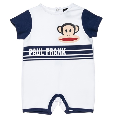 PAUL FRANK-Βρεφικό φορμάκι με σορτς PAUL FRANK λευκό μπλε
