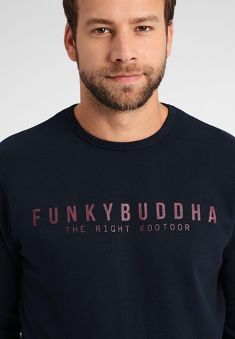 FUNKY BUDDHA-Ανδρική φούτερ μπλούζα FUNKY BUDDHA σκούρη μπλε