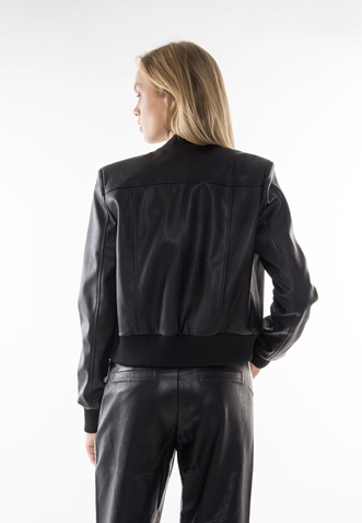 FUNKY BUDDHA-Γυναικείο jacket από συνθετικό δέρμα FUNKY BUDDHA μαύρο