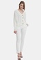 FUNKY BUDDHA-Γυναικείο chino παντελόνι FUNKY BUDDHA stretch cotton slim λευκό