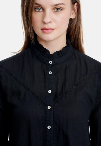 FUNKY BUDDHA-Γυναικείο πουκάμισο FUNKY BUDDHA μαύρο