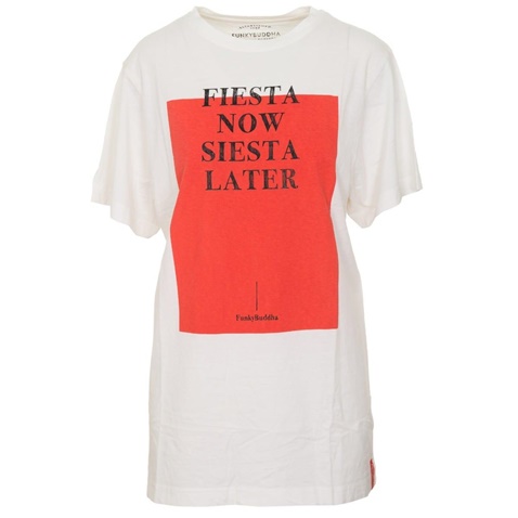 FUNKY BUDDHA-Γυναικείο t-shirt FUNKY BUDDHA λευκό κόκκινο