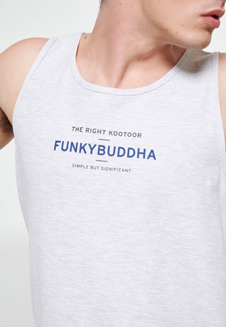 FUNKY BUDDHA-Ανδρική αμάνικη μπλούζα FUNKY BUDDHA λευκή
