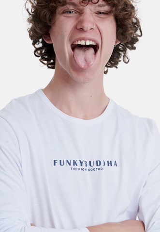 FUNKY BUDDHA-Ανδρικό t-shirt FUNKY BUDDHA λευκό 