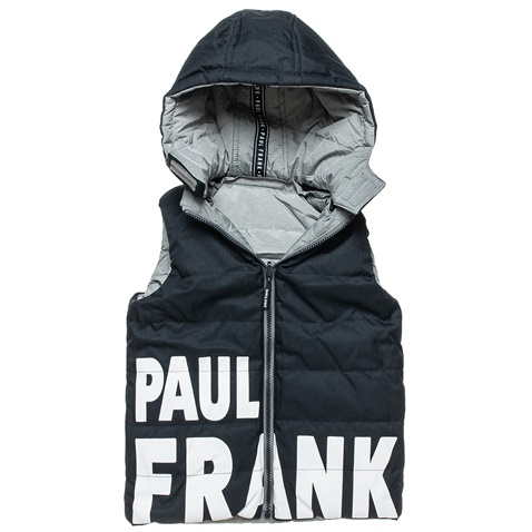 PAUL FRANK-Παιδικό αμάνικο μπουφάν διπλής όψης PAUL FRANK γκρι μπλε