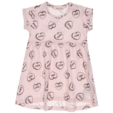 ALOUETTE-Παιδικό φόρεμα ALOUETTE ροζ με μοτίβο καρδιές