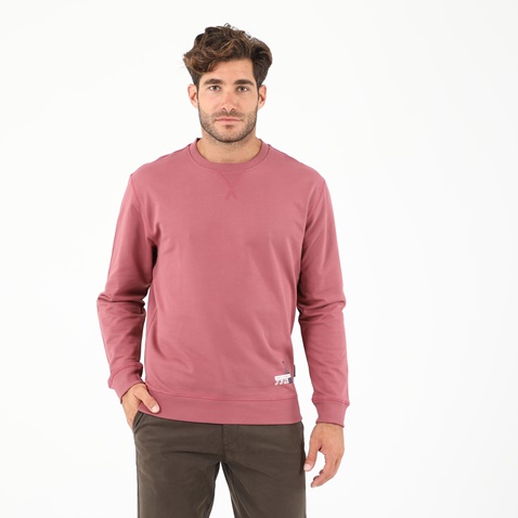 NAVY & GREEN-Ανδρική φούτερ μπλούζα NAVY & GREEN ροζ