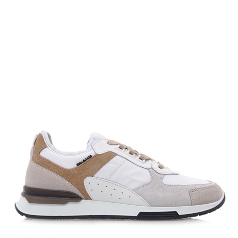 BULLBOXER-Ανδρικά παπούτσια sneakers BULLBOXER O57753552 γκρι μπεζ λευκά