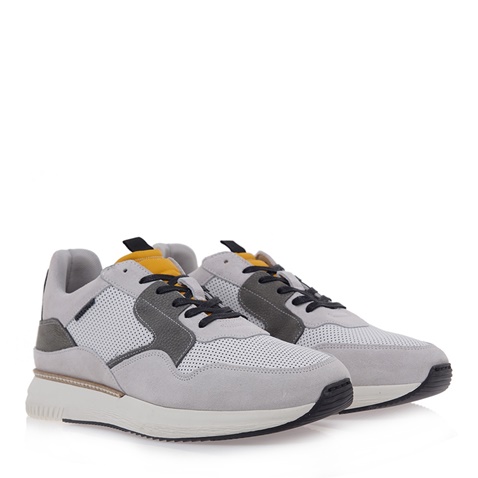 BULLBOXER-Ανδρικά παπούτσια sneakers BULLBOXER O57753502 γκρι κίτρινα