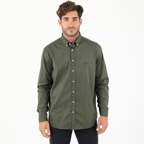 NAVY & GREEN-Ανδρικό πουκάμισο NAVY & GREEN  λαδί 