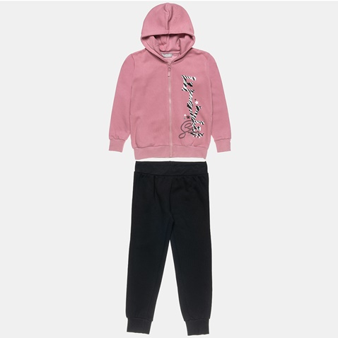 ALOUETTE -Παιδικό σετ φόρμας από ζακέτα και παντελόνι ALOUETTE Five Star ροζ μαύρο