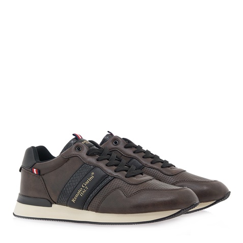 RENATO GARINI-Ανδρικά παπούτσια sneakers RENATO GARINI P592A0661 καφέ μαύρα