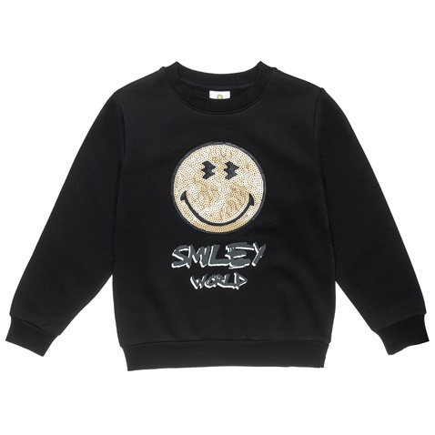 SMILEY-Παιδική φούτερ μπλούζα Smiley μαύρη