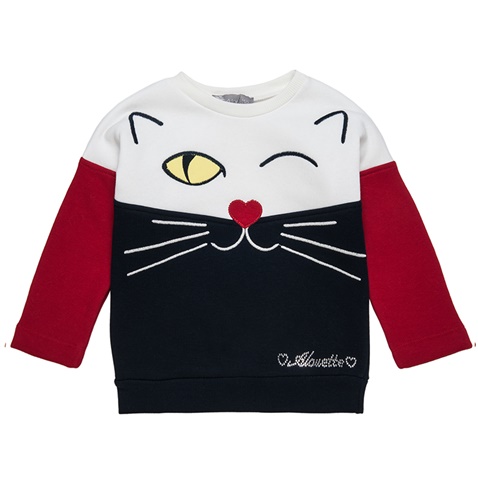 ALOUETTE-Παιδική μακρυμάνικη μπλούζα ALOUETTE λευκό μαύρο κόκκινο 