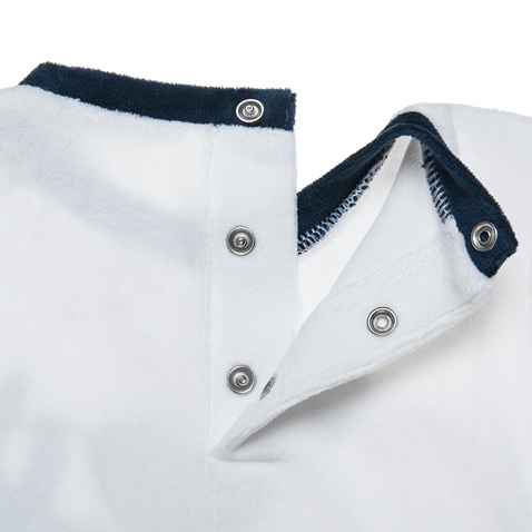 ALOUETTE-Βρεφικό σετ φόρμας βελουτέ ALOUETTE Tender Comforts λευκό μπλε