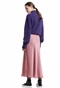 FUNKY BUDDHA-Γυναικεία midi φούστα σατινέ  FUNKY BUDDHA FBL002-106-14 ροζ