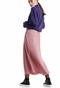 FUNKY BUDDHA-Γυναικεία midi φούστα σατινέ  FUNKY BUDDHA FBL002-106-14 ροζ