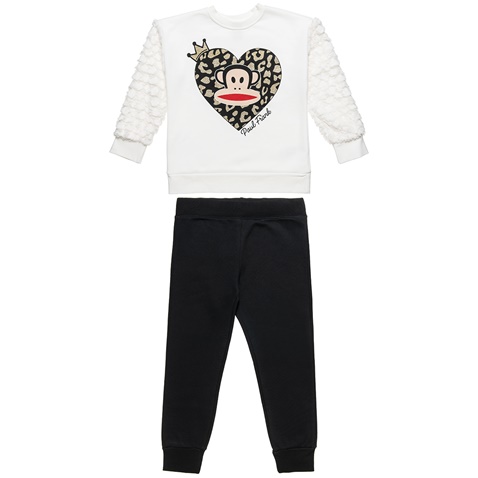 PAUL FRANK-Παιδικό σετ φόρμας από μπλουζα και παντελόνι Paul Frank λευκό μαύρο