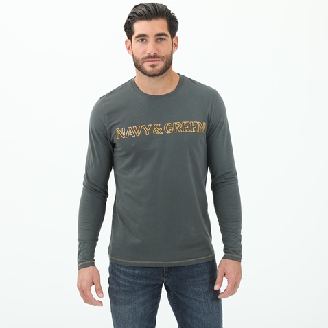 NAVY & GREEN-Ανδρική μπλούζα NAVY & GREEN γκρι