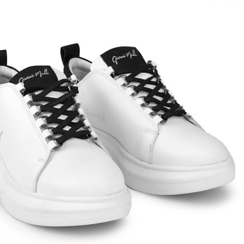 GIOVANNI MORELLI-Ανδρικά παπούτσια sneakers GIOVANNI MORELLI P507U0802 λευκά μαύρα