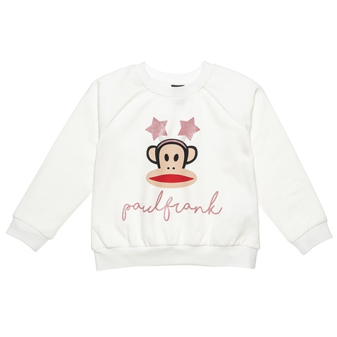 PAUL FRANK-Παιδικό σετ από φούτερ μπλούζα και κολάν PAUL FRANK λευκό ροζ