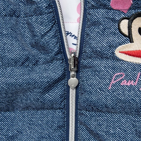PAUL FRANK-Παιδικό αμάνικο μπουφάν διπλής όψης PAUL FRANK μπλε λευκό floral