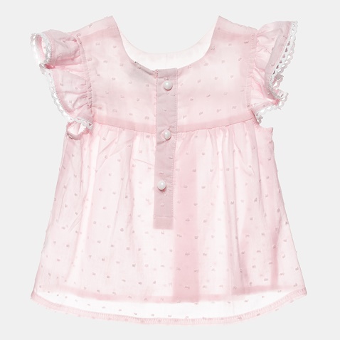 ALOUETTE-Βρεφικό σετ από μπλούζα κολάν και κορδέλα ALOUETTE ροζ λευκό 