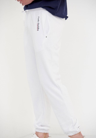 FUNKY BUDDHA-Ανδρικό παντελόνι φόρμας FUNKY BUDDHA λευκό