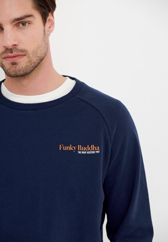 FUNKY BUDDHA-Ανδρική φούτερ μπλούζα FUNKY BUDDHA ναυτικό μπλε