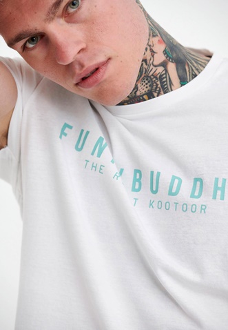 FUNKY BUDDHA-Ανδρικό t-shirt FUNKY BUDDHA FBM005-026-04 λευκό
