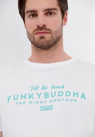 FUNKY BUDDHA-Ανδρικό t-shirt FUNKY BUDDHA FBM005-034-04 λευκό