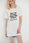 FUNKY BUDDHA-Γυναικείο μακρύ t-shirt FUNKY BUDDHA λευκό