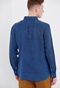 FUNKY BUDDHA-Ανδρικό essential λινό πουκάμισο FUNKY BUDDHA μπλε