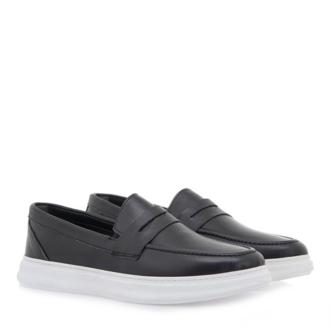 JK LONDON-Ανδρικά παπούτσια loafers JK LONDON Q528B0062 μαύρα