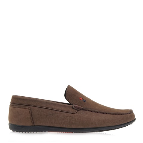 JK LONDON-Ανδρικά παπούτσια loafers JK LONDON Q528B5021 καφέ πούρο nubuck