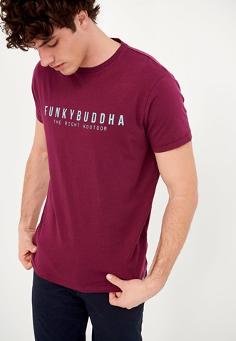 FUNKY BUDDHA-Ανδρικό t-shirt FUNKY BUDDHA μοβ