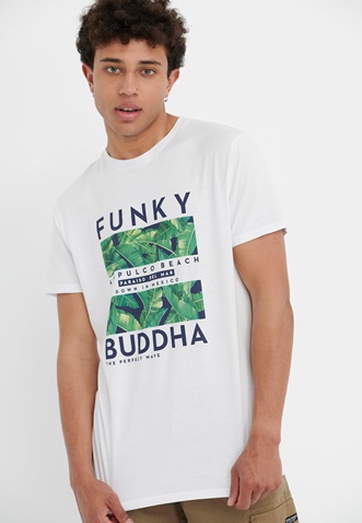 FUNKY BUDDHA-Ανδρικό t-shirt FUNKY BUDDHA λευκό