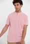 FUNKY BUDDHA-Ανδρική polo μπλούζα με λαιμό mao FUNKY BUDDHA ροζ