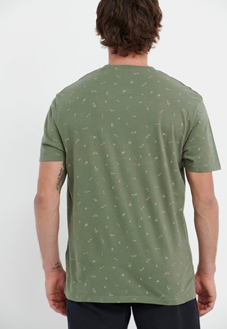 FUNKY BUDDHA-Ανδρικό t-shirt FUNKY BUDDHA relaxed fit πράσινο