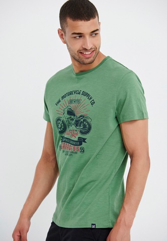 FUNKY BUDDHA-Ανδρικό t-shirt FUNKY BUDDHA Garage 55 πράσινο