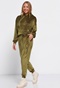 FUNKY BUDDHA-Γυναικείο βελουτέ παντελόνι φόρμας FUNKY BUDDHA πράσινο