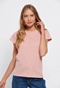 FUNKY BUDDHA-Γυναικείο essential t-shirt FUNKY BUDDHA ροζ