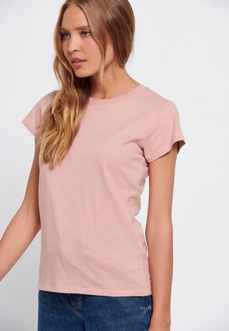 FUNKY BUDDHA-Γυναικείο essential t-shirt FUNKY BUDDHA ροζ