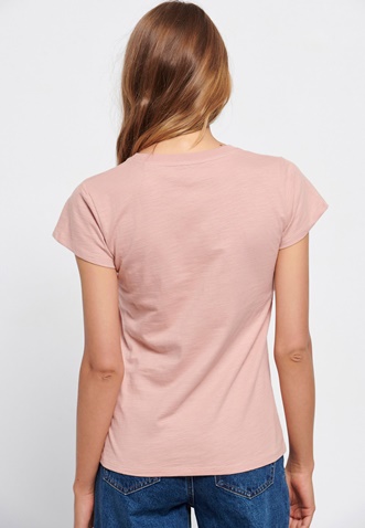 FUNKY BUDDHA-Γυναικείο essential t-shirt FUNKY BUDDHA ροζ