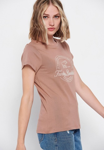 FUNKY BUDDHA-Γυναικείο t-shirt FUNKY BUDDHA ροζ