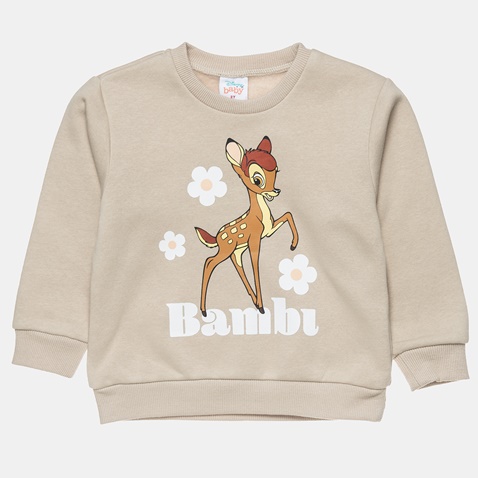 DISNEY-Παιδική φούτερ μπλούζα Disney Bambi μπεζ