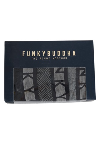 FUNKY BUDDHA-Ανδρικό εσώρουχα boxer σετ των 3 FUNKY BUDDHA γκρι μαύρο