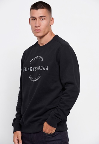FUNKY BUDDHA-Ανδρική φούτερ μπλούζα FUNKY BUDDHA μαύρη